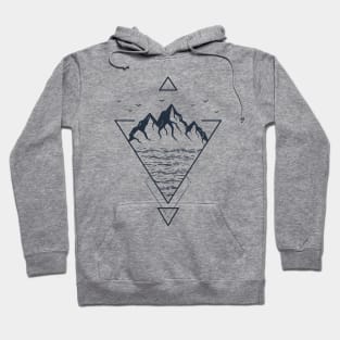 Nature. Mountains. Double Exposure. Geometric Style Hoodie